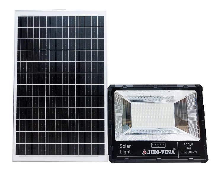 Bộ Đèn 500W Năng Lượng Mặt Trời JD-8500VN Tấm Pin Mono JIDI-VINA Chính Hãng