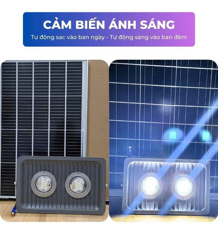 Đèn 600W năng lượng mặt trời sạc nhanh MPPT - Đèn pha cốc 600W