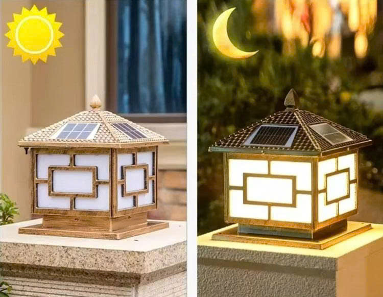 ĐÈN TRỤ CỔNG NĂNG LƯỢNG MẶT TRỜI TT - 304 Màu vàng